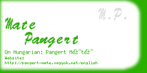 mate pangert business card